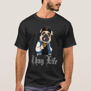 Mops Hund mit Modedesign T-Shirt