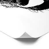 Mops Hund mit Mustache Black & White Poster (Ecke)