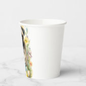 Mops Hund mit Ostereiern Urlaub Pappbecher (Links)