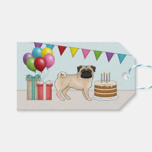 Mops-Hund mit Rehfarbe wischt Hunde-Farbige Happy  Geschenkanhänger
