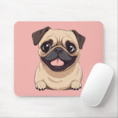 Mops-Hund Mousepad (Mit Mouse)