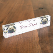 Mops-Hund Namensplakette (Seite)