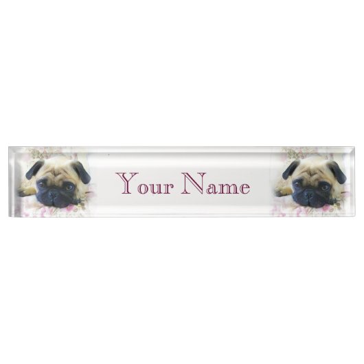 Mops-Hund Namensplakette (Vorderseite)