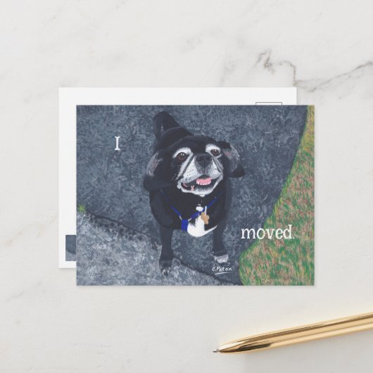 Mops-Hund neue Adress-Postkarten Postkarte (Vorderseite/Rückseite Beispiel)