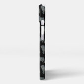 Mops Hund Niedliche Silhouette Raster Schwarz iPhone Hülle (Linke Seite)