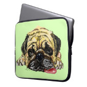 Mops Hund Notebook-Sieb Laptopschutzhülle (Vorderseite Links)