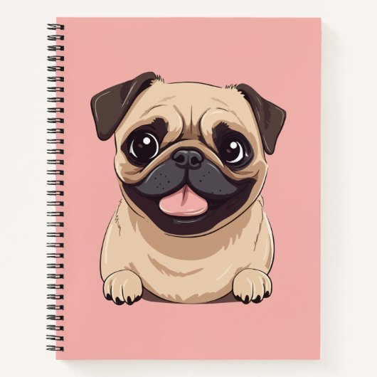 Mops-Hund Notizblock (Vorderseite)