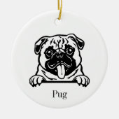 Mops Hund Personalisierte Haustiere Ornamente, Cus Keramik Ornament (Vorne)