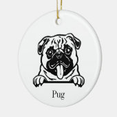 Mops Hund Personalisierte Haustiere Ornamente, Cus Keramik Ornament (Links)