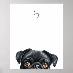 Mops-Hund personalisierter Druck Poster