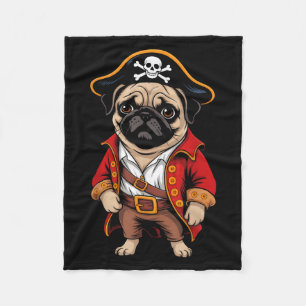 Mops Hund Pirate Shirt Jungs Kinder Skull Hallowee Fleecedecke