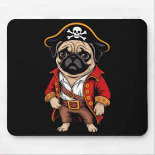 Mops Hund Pirate Shirt Jungs Kinder Skull Hallowee Mousepad