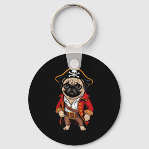 Mops Hund Pirate Shirt Jungs Kinder Skull Hallowee Schlüsselanhänger