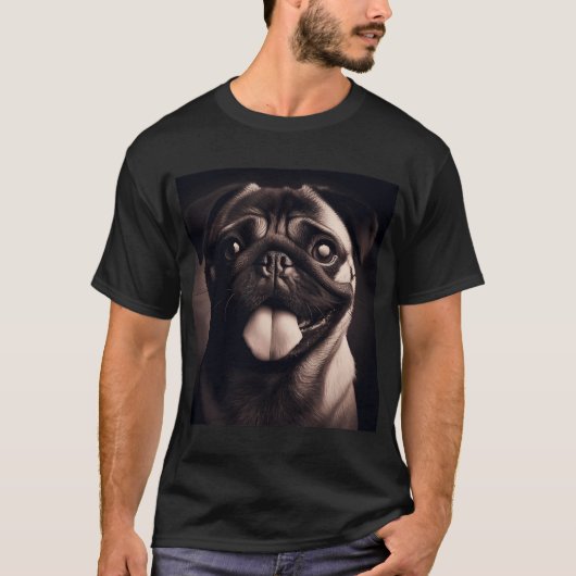 Mops-Hund-Porträt 2 T-Shirt (Vorderseite)