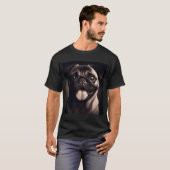 Mops-Hund-Porträt 2 T-Shirt (Vorne ganz)