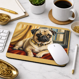 Mops-Hund-Porträt Mops-Besitzer-Geschenke Mousepad