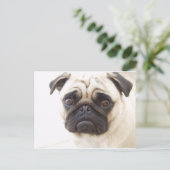 Mops Hund Postkarte (Stehend Vorderseite)