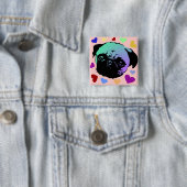 Mops-Hund Puppy PopArt Retro-Stil Button (Beispiel)
