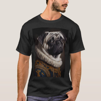 Mops Hund Rasse Porträt Royal Renaissance Tier Pa T-Shirt