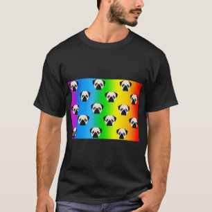Mops Hund Regenbogen lustige Gesichtsmaske Möpse s T-Shirt