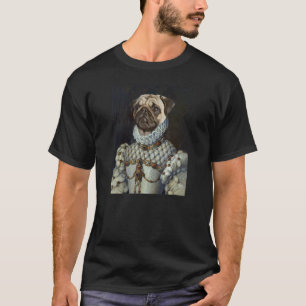 Mops Hund Renaissance Haustier Portrait Mittelalte T-Shirt