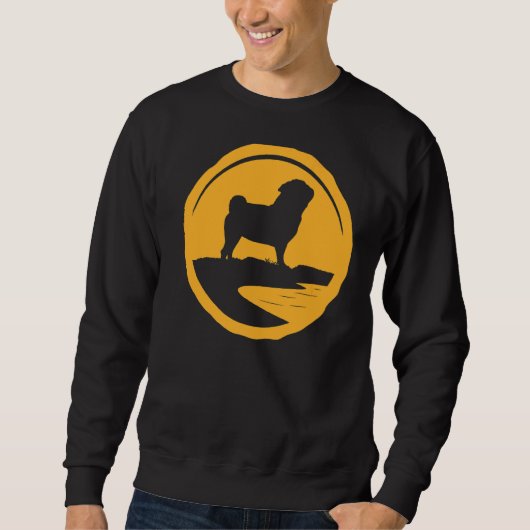 Mops Hund Retro 1 Sweatshirt (Vorderseite)
