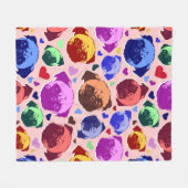 Mops-Hund Retro PopArt-Stil Fleecedecke (Vorderseite (Horizontal))