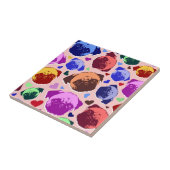 Mops-Hund Retro PopArt Stil Fliese (Seite)