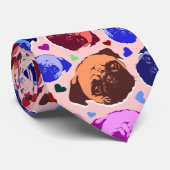 Mops-Hund Retro PopArt-Stil Krawatte (Gerollt)