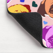Mops-Hund Retro PopArt-Stil Mousepad (Ecke)