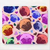 Mops-Hund Retro PopArt-Stil Mousepad (Vorne)