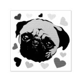 Mops-Hund Retro PopArt Stil Permastempel (Design)