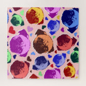 Mops-Hund Retro PopArt-Stil Puzzle (Horizontal)