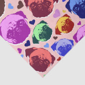 Mops-Hund Retro PopArt Stil Seidenpapier (Detail)