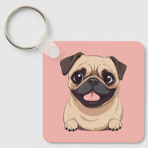 Mops-Hund Schlüsselanhänger