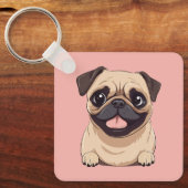 Mops-Hund Schlüsselanhänger (Vorderseite)