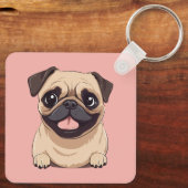 Mops-Hund Schlüsselanhänger (Rückseite)
