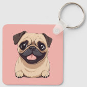 Mops-Hund Schlüsselanhänger (Rückseite)