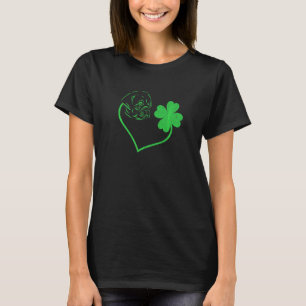 Mops-Hund Shamrock Herz C Blatt St. Patrick's Day T-Shirt