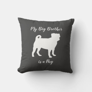 Mops Hund Silhouette Big Sibling Kissen