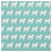Mops Hund Silhouette Haustier Aquamarin Stoff (Muster)