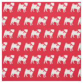 Mops Hund Silhouette Haustier Rot Stoff (Muster)