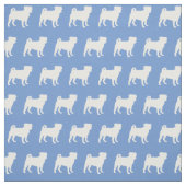 Mops Hund Silhouette Pet Light Blue Stoff (Muster)