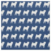 Mops Hund Silhouette Pet Navy Blue Stoff (Muster)
