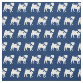 Mops Hund Silhouette Pet Navy Blue Stoff (Muster)