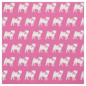 Mops Hund Silhouette Pet Pink Stoff (Muster)