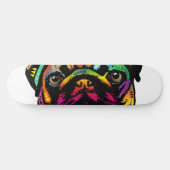 Mops-Hund Skateboard (Horizontal)