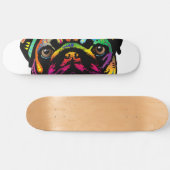 Mops-Hund Skateboard (Horizontal)