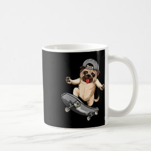 Mops-Hund Skater Skateboarder Skateboardfahren Gra Kaffeetasse