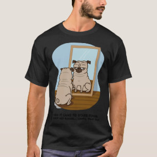 Mops-Hund starrt im Spiegel herunter Hundeliebhabe T-Shirt
